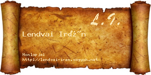 Lendvai Irén névjegykártya